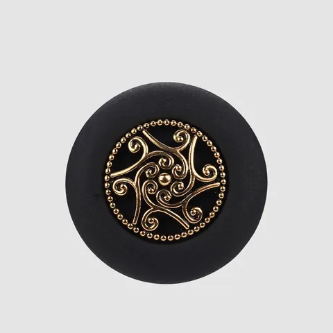 Vintage Round ABS Nylon Sewing Button High-End Gold Spiral Pattern Black Matte Shank Button For Suit Coat Overcoat DIY Craft