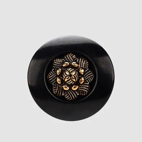 Vintage High-End Gold Floral Black Round Buttons ABS Nylon Shank Buttons For Coats Blazers Suits Dresses Sewing Accessories