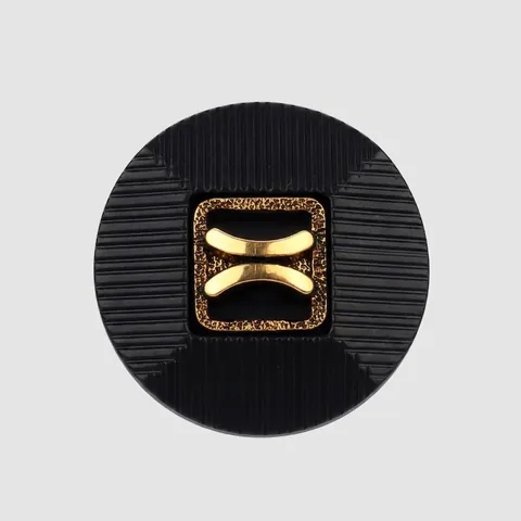 High-End Round Buttons Black Gold Striped ABS Nylon Sewing Buttons For Coat Suit Jacket Fashion Clothing Decor
