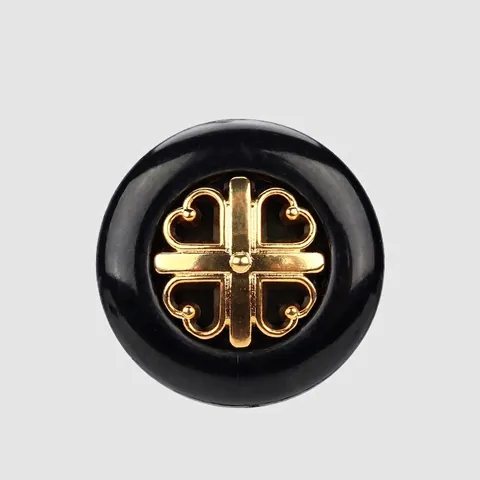 Premium Round Decorative Buttons ABS Nylon Black Gold Vintage Pattern Buttons For Coat Suit Jacket Fashion Sewing Accessory
