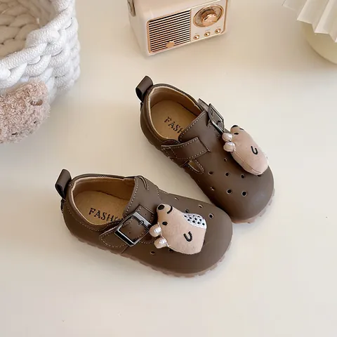 Mädchen Süße Cartoon PU Leder Slipper Weiche Sohle Prinzessin Schuhe Lässige Kleinkind Flache Schuhe