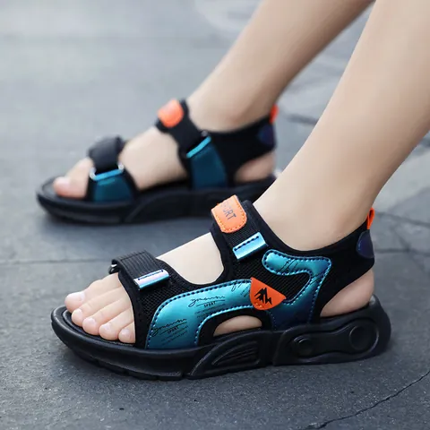 Boys Sports Sandals Summer New Kids Outdoor Beach Shoes Soft Sole Anti-slip Breathable Mesh Sandals For Boys Toddlers Big Kids