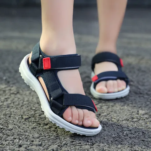 Kids Sporty Sandals Unisex Beach Shoes Fashion Casual Footwear With Non-Slip Thick Sole And Adjustable Velcro Straps