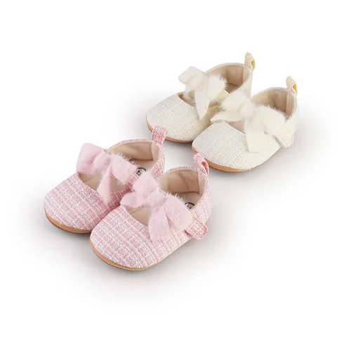 Baby Mädchen Prinzessin Lauflernschuhe Weiche Sohle Baumwollstoff Schleife Schuhe Süße Erstlingsschuhe Für Kleinkinder