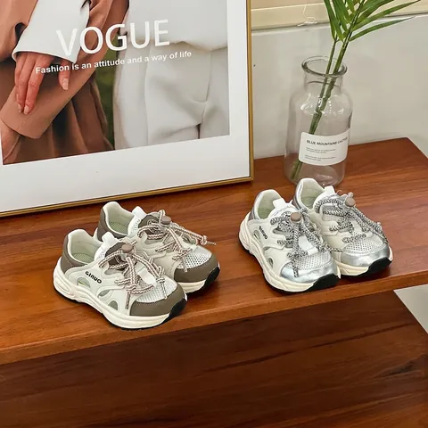 Sandalias Deportivas para Bebés Niños y Niñas Zapatos Retro Chunky Malla Transpirable Zapatillas de Marcha Verano Zapatos para Niños Talla 18-25