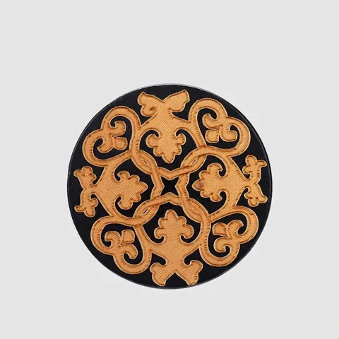 Natural Aspen Wood Buttons Chinese Retro Carved Pattern Decorative Shank Buttons For Cheongsam Coat Sweater DIY Sewing Accessory