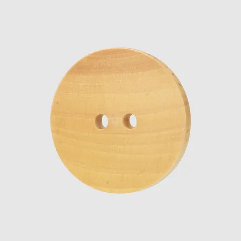Natural Poplar Wood Buttons Round 2-Hole Branded Dashed Line Design Decorative Wood Fastener For Apparel DIY Sewing Crafts