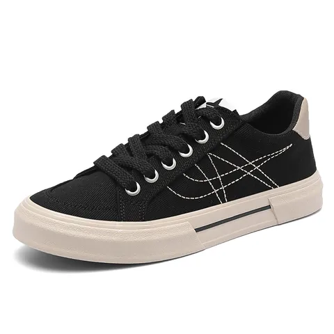 Men's Fashion Low Top Canvas Shoes Breathable Plain Flat Board Sneakers Casual Versatile Walking Shoes For Spring Autumn Summer