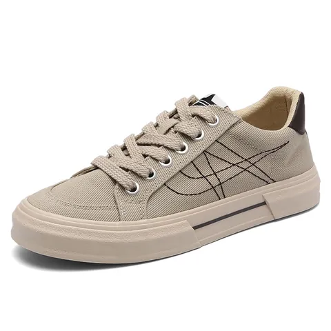 Men's Fashion Low Top Canvas Shoes Breathable Plain Flat Board Sneakers Casual Versatile Walking Shoes For Spring Autumn Summer