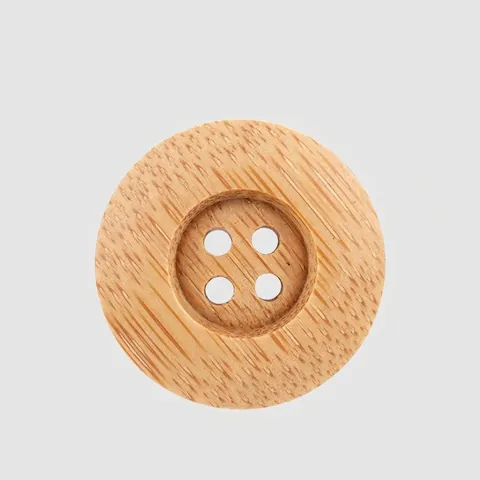 Natural Bamboo Buttons Round 4-Hole Wood Grain High-End Decorative Buttons For Clothing Sewing DIY Projects Eco-Friendly Wood Buttons