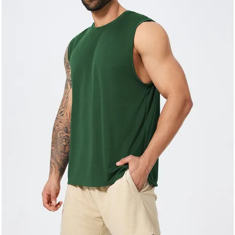 Men Sport Quick-Dry Mesh Tank Top Polyester Breathable Sleeveless Fitness Running Gym Training Casual Undershirt Vest