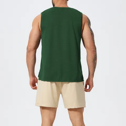 Men Sport Quick-Dry Mesh Tank Top Polyester Breathable Sleeveless Fitness Running Gym Training Casual Undershirt Vest