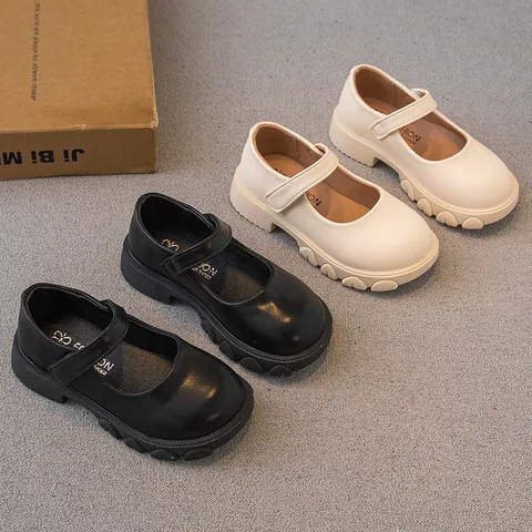 Girls Thick Sole Mary Jane Shoes Round Toe Soft Artificial Leather Toddler Kids School Uniform Dress Shoes Classic Fashion Shoes