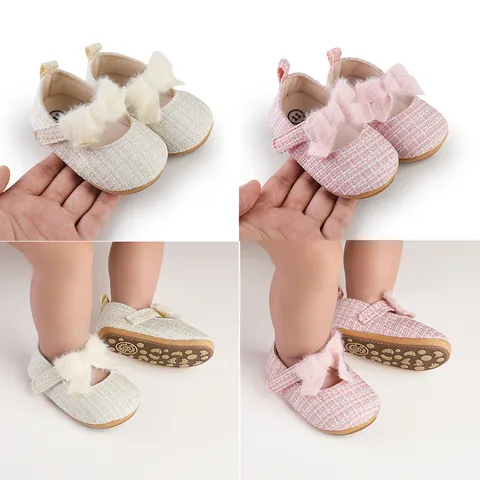 Baby Mädchen Prinzessin Lauflernschuhe Weiche Sohle Baumwollstoff Schleife Schuhe Süße Erstlingsschuhe Für Kleinkinder