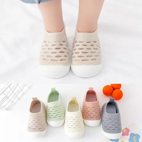 Summer Baby First Walkers Mesh Breathable Soft Sole Shoes Anti Slip Infant Toddler Sock Shoes For Boys Girls Casual Footwear