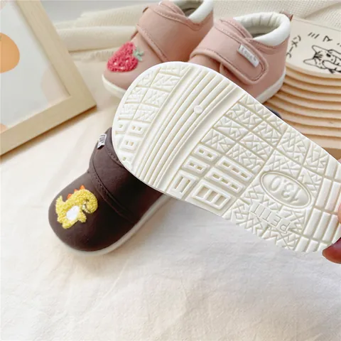 Cartoon Canvas Baby Lauflernschuhe Weiche Sohle Kleinkind Erstlingsschuhe Mit Süßer Stickerei Für Jungen Mädchen Sneakers