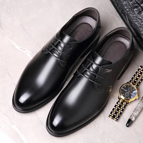 Herren Business Formal Rindsleder Schuhe Höhenvergrößerung Schnürung Anzugschuhe Für Büro Hochzeit Business Schuhe