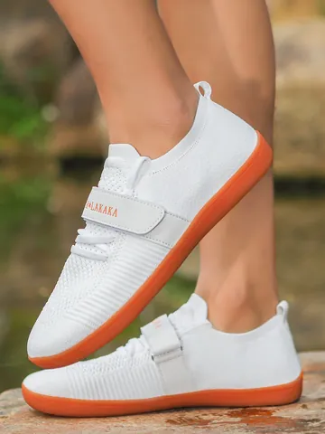 Modern Wide Toe Box Walking Shoes Breathable Fly-knit Fitness Sneakers For Men Women Non-slip Rubber Sole Sport Shoes