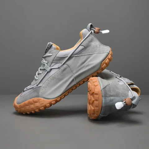 Baskets Chunky pour Hommes en Cuir de Vachette Véritable Chaussures Dad Plateforme Augmentation de la Taille Mode Sport Homme
