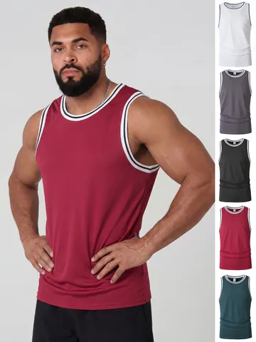 Men Gym Tank Top Muscle Fit Quick Dry Sleeveless Shirt Freedom Letter Printed Sport Vest Bodybuilding Tank For Men