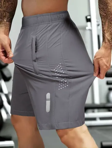 Herren Sportshorts Schnelltrocknend Fitnessstudio Training Laufen Shorts Elastische Taille Reflektierend Atmungsaktiv Sportshorts Unterteil