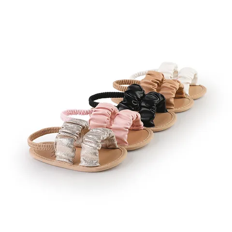Infant Summer Baby Girl Cloud Ruffles Sandals Soft Sole Anti-Slip Toddler First Walker Shoes Elastic Back Strap Sandals