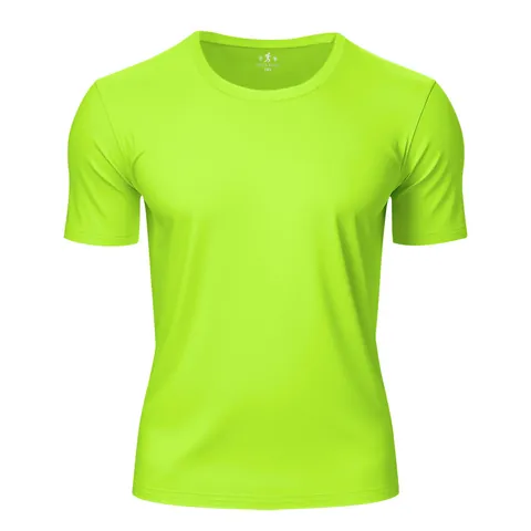 T-Shirt de Sport à Manches Courtes Unisexe à Séchage Rapide Col Rond Marathon Fitness Haut de Course en Polyester Respirant