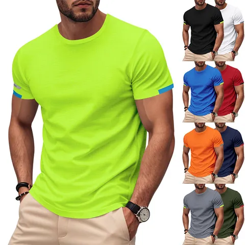 Men Quick Dry Mesh Sport T-Shirt Breathable Short Sleeve Running Tee Reflective Pullover Marathon Training Workout Top