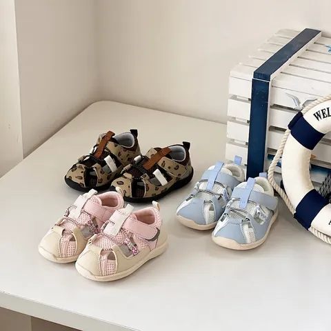 Kleinkinder Kinder Atmungsaktive Mesh Sandalen Mikrofaser Leder Weiche Sohle Klettverschluss Sommer Lauflernschuhe Für Jungen Mädchen