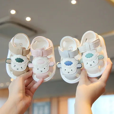 Soft Sole Baby Toddler Sandals Cartoon Lamb Breathable Anti-Slip First Walkers Summer Shoes For Boys Girls 0-2 Years