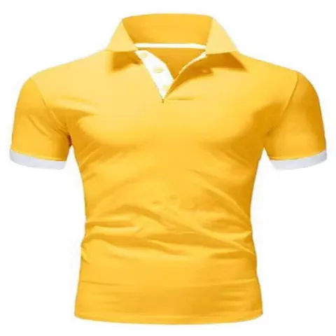 Men Casual Polyester Contrast Patchwork Short Sleeve Polo Shirt Summer Sport Breathable Lapel Top For Daily Wear