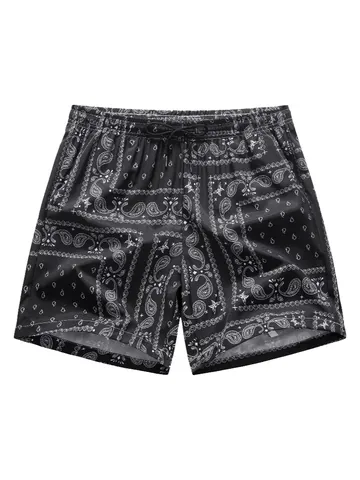 Pantaloncini da Mare da Uomo con Stampa Paisley Estivi Taglia Europea Larghi Asciugatura Rapida Coulisse Vita Elastica