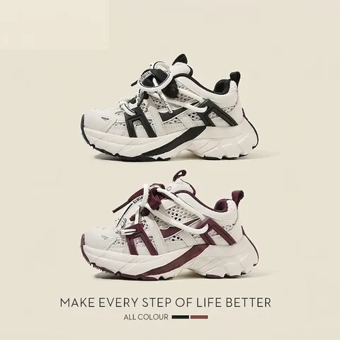 Zapatillas de Malla Transpirable para Niños Zapatos de Papá Moda Niños Niñas Primavera Verano Casual Deportivo Antideslizante Calzado Exterior