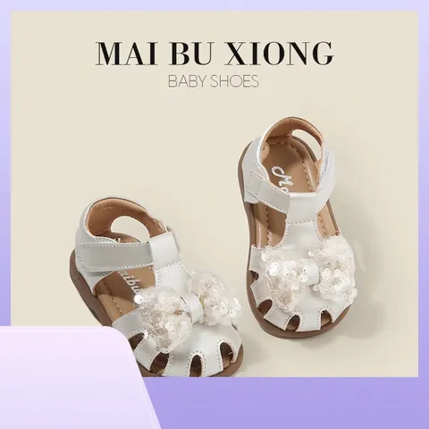 Baby Mädchen Sommer Prinzessin Sandalen Niedlich Schleife Pailletten Mikrofaser Leder Lauflernschuhe Weiche Sohle Rutschfest