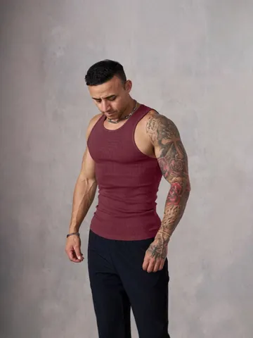 Men Sports Ribbed Knit Tank Top Slim Fit Ice Silk Athletic Undershirt For Gym Basketball Running Training Vest Men Top