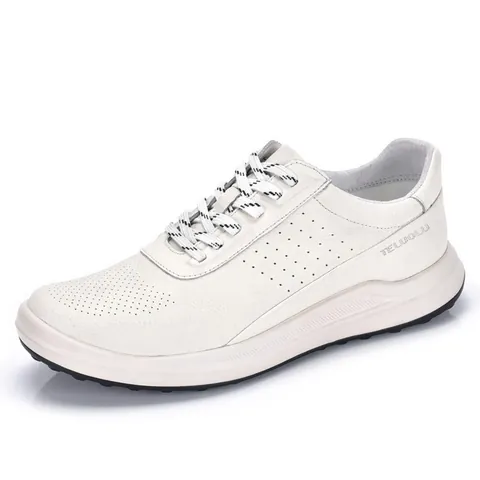 Men's Genuine Cow Leather Casual Shoes Breathable Outdoor Running Sneakers Lightweight Soft Sole Walking Shoes For Men