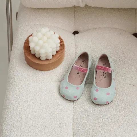 Chaussures Plates Mary Jane pour Filles Douces à Pois Imprimé Décontractées Avec Bande Élastique Été Printemps Antidérapant