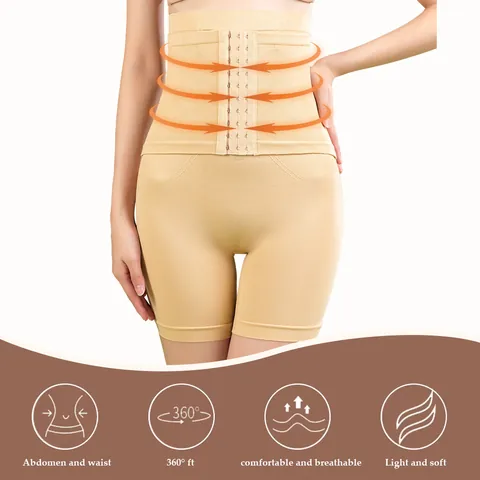 Faja Pantalón Sin Costuras de Talle Alto para Mujer Pantalones Moldeadores con Cierre de Corchetes Textura de Panal