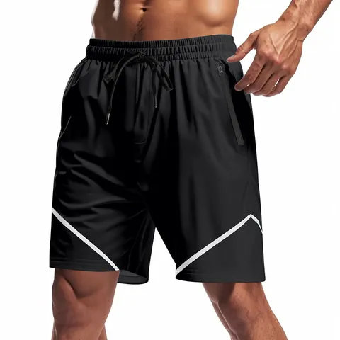 Pantaloncini da Basket Sportivi a Asciugatura Rapida da Uomo Stile Americano Leggeri Traspiranti Casual con Tasca a Cerniera