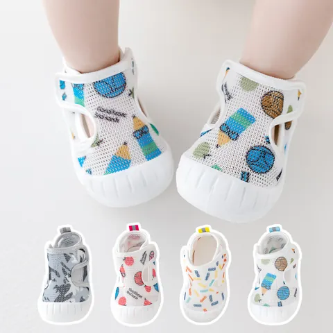 Toddler Baby Walking Shoes Mesh Breathable Soft Sole Non-Slip Summer Sandals Boys Girls Infantile First Walkers Cartoon Shoes