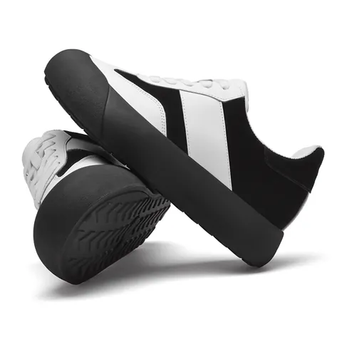 Unisex Panda Color Platform GAT Sneakers Hidden Wedge Height Increase Cowhide Leather Couple Casual Skate Shoes