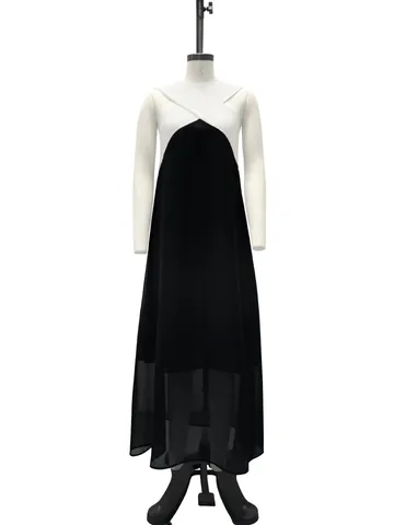 Women Summer Halter Neck Color Block Sleeveless Maxi Dress Casual Loose Patchwork Vacation Sun Dress Polyester Spandex