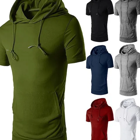 Men Hooded Gym Tank Top Sleeveless Workout Hoodie With Kangaroo Pocket Muscle Muscle Vest Polyester Cotton Blend Sportswear
