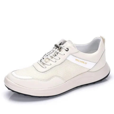 Men's Lightweight Breathable Cowhide Mesh Running Sneakers Shock Absorbing Outdoor Casual Walking Shoes Summer Mesh Fashion