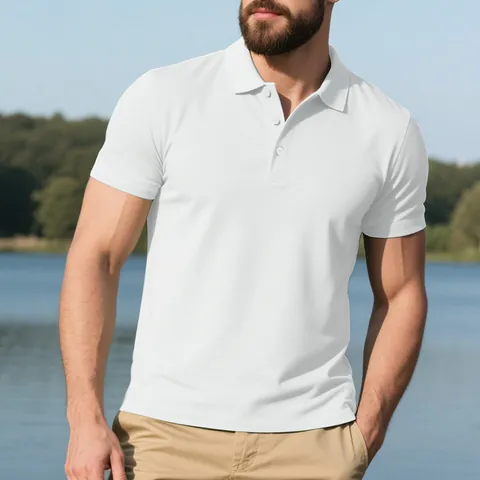 Men Business Casual Polo Shirt Solid Color Breathable Quick Dry Lapel Short Sleeve Top Golf Sports Jersey For Everyday Wear