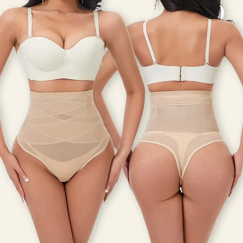 Guaina Modellante a Vita Alta da Donna Controllo Pancia Perizoma a Rete Traspirante Sollevamento Glutei Mutandine Snellenti
