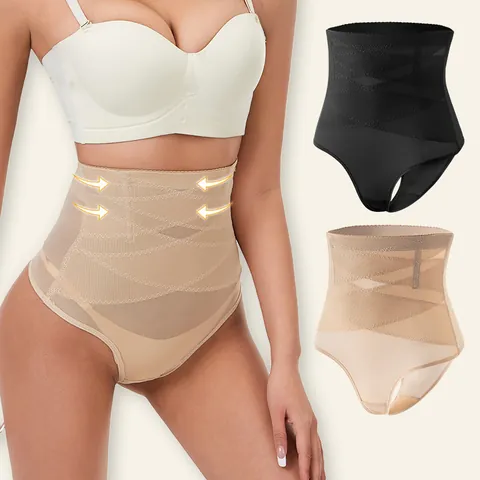 Guaina Modellante a Vita Alta da Donna Controllo Pancia Perizoma a Rete Traspirante Sollevamento Glutei Mutandine Snellenti
