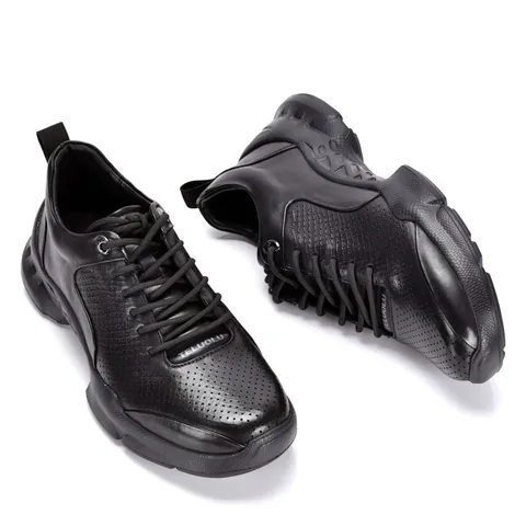 Heren Echt Lederen Zakelijke Casual Schoenen Ademend Hol Ontwerp Zomer Outdoor Wandelschoenen Zachte Zool Sneakers Met Veters