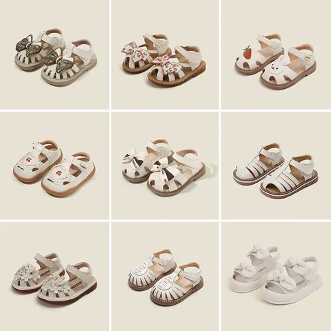 Mädchen Prinzessin Sandalen Weiche Sohle Kleinkind Lauflernschuhe Schleife Atmungsaktive Mikrofaser Leder Sommer Strandschuhe