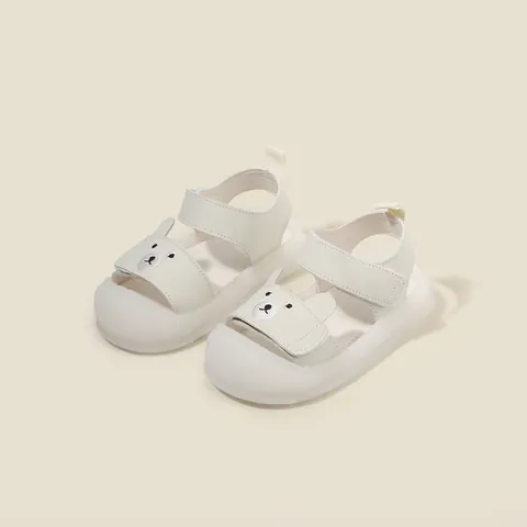 Korean Style Toddler Baby Sandals Breathable Microfiber Leather Anti-Kick Toe Cap First Walker Shoes For Infant Boys Girls Summer Casual Shoes